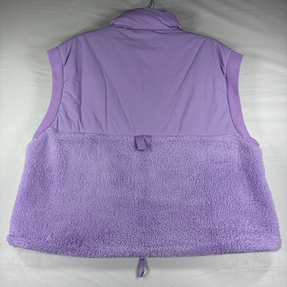 JoyLab Womens Mixed Media Sherpa Fleece Puffer Vest Purple Large New Winter Chic - Picture 8 of 13